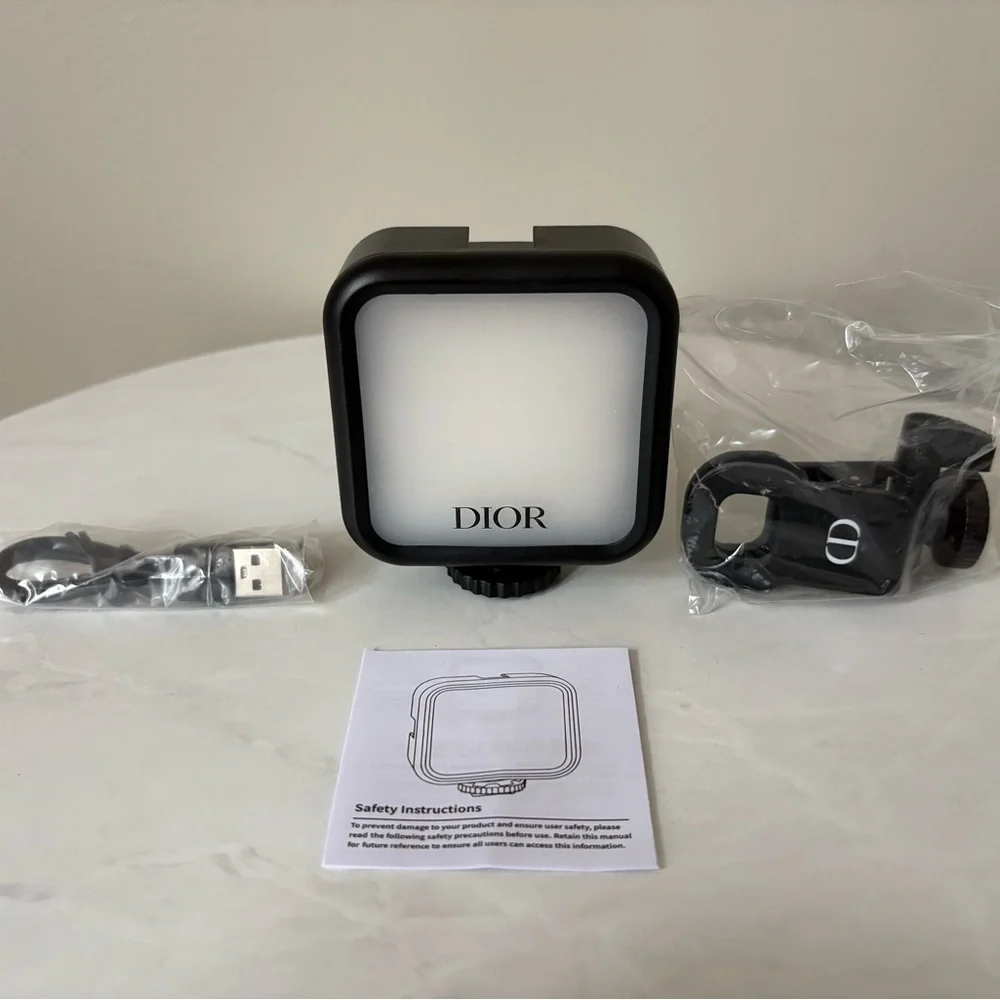 Dior Black Frame LED Clip Light with White Panel